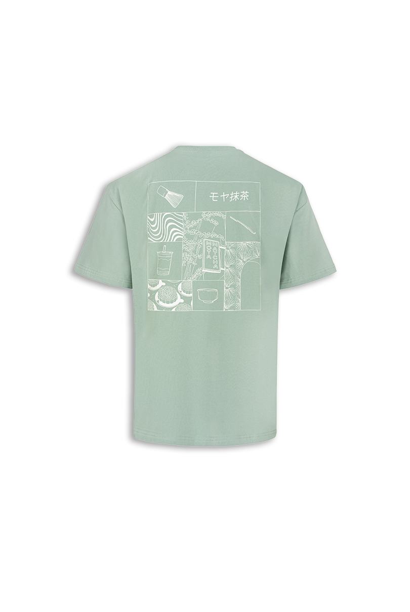 T-shirt bawełniany Moya Matcha - zielony