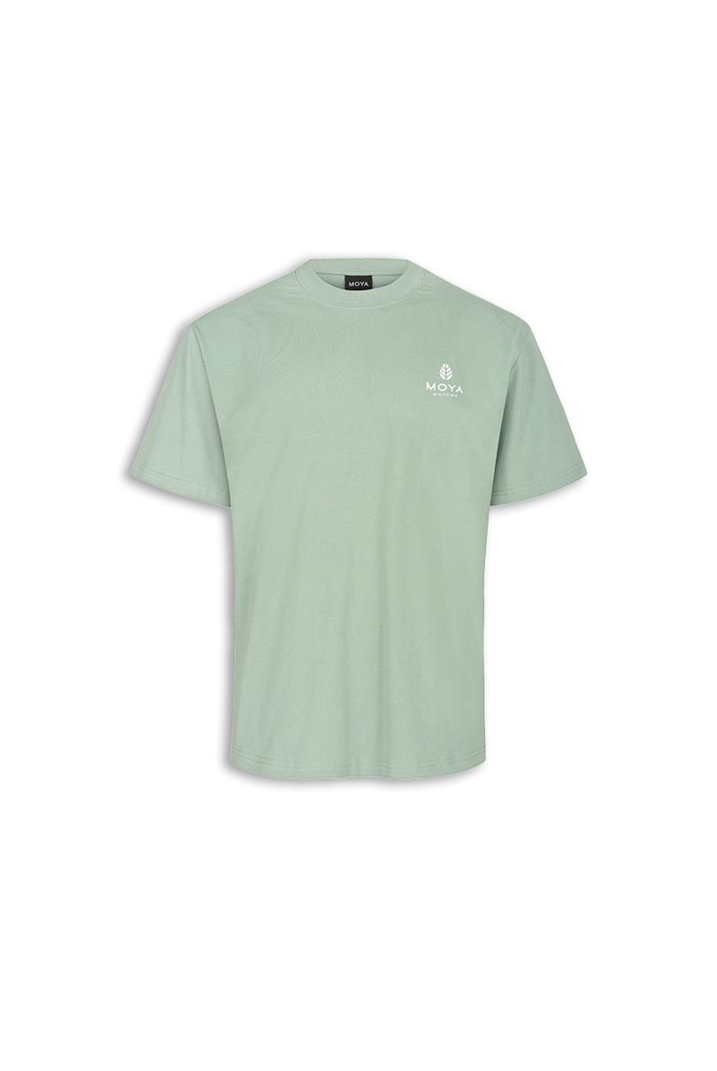 T-shirt bawełniany Moya Matcha - zielony
