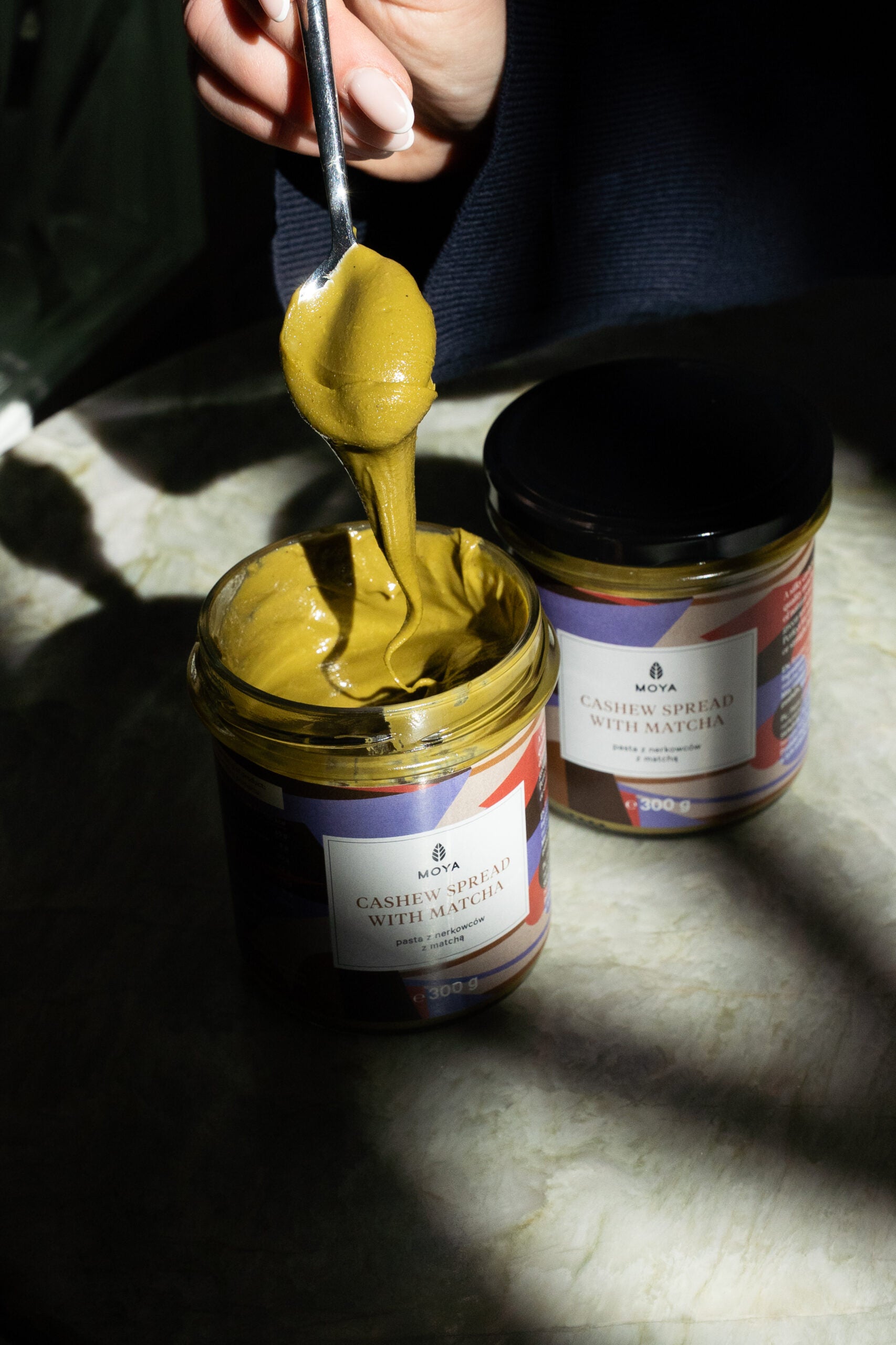 Pasta orzechowa z nerkowców z matchą