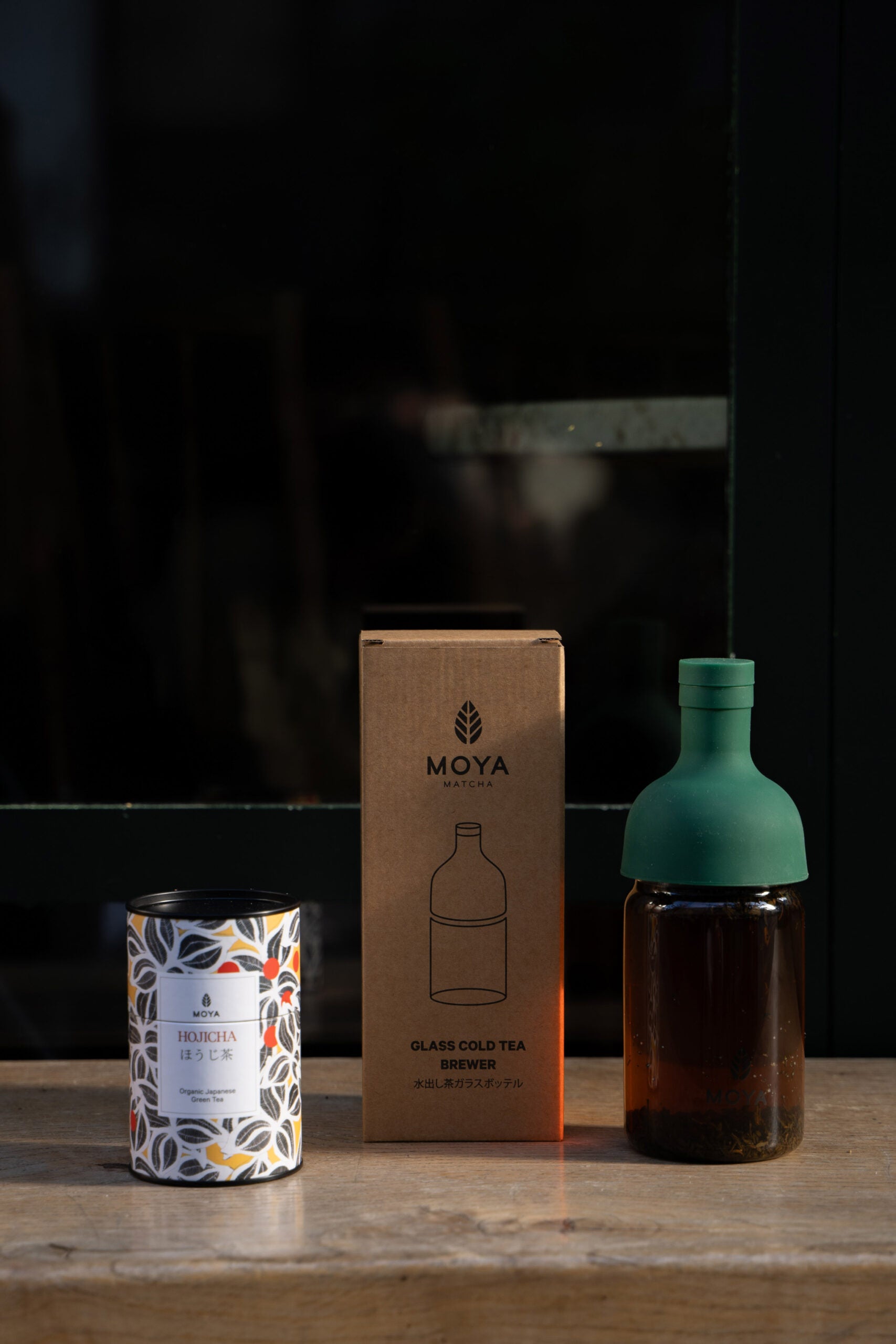 Zestaw Cold Brew - Butelka 350ml & Moya Hojicha 60g