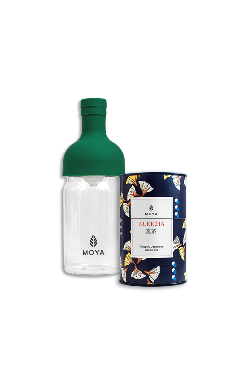 Zestaw Cold Brew - Butelka 350ml &amp; Moya Kukicha 60g