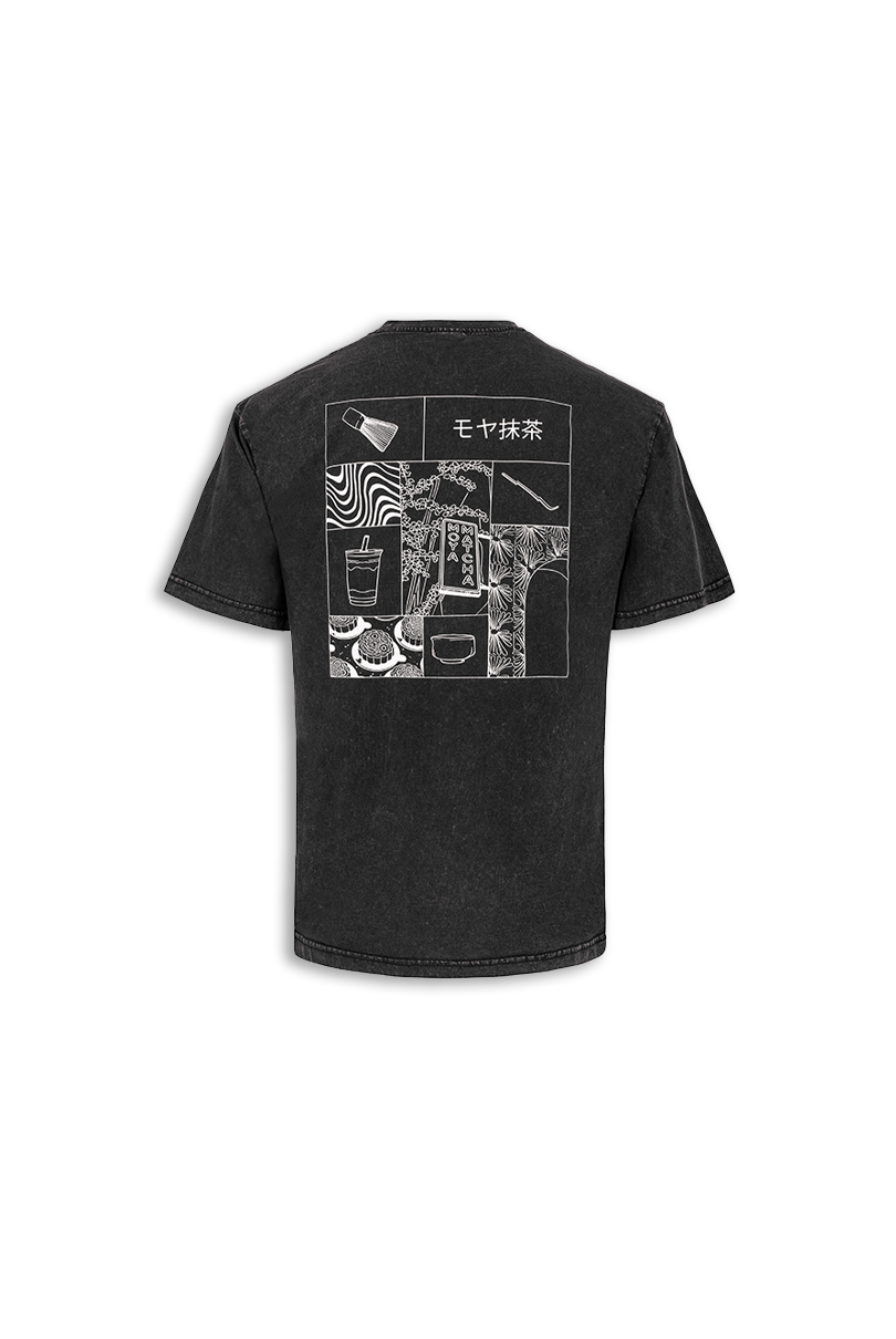 T-shirt bawełniany Moya Matcha - czarny