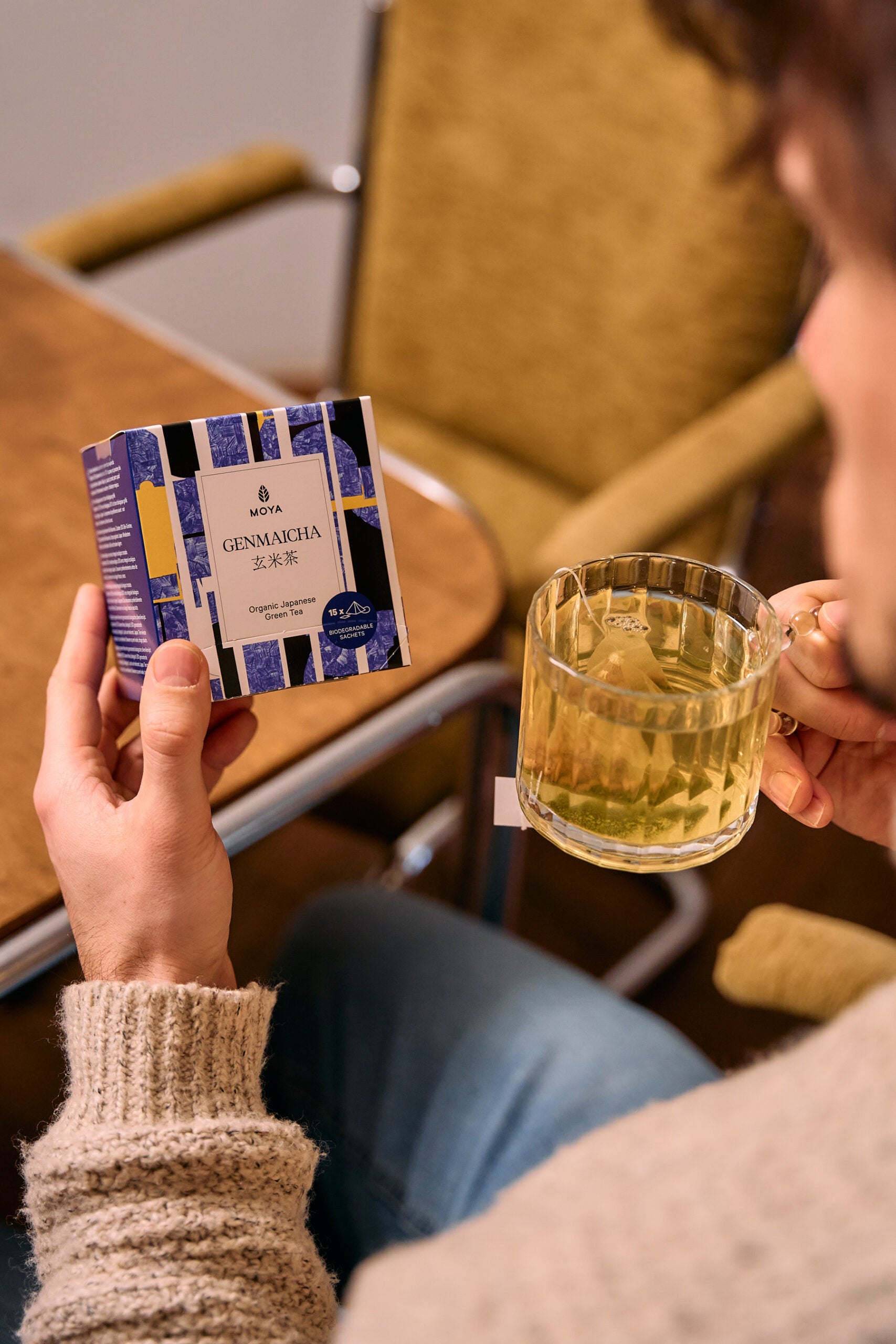 Moya Genmaicha organiczna japońska zielona herbata w saszetkach 15 x 1,5g