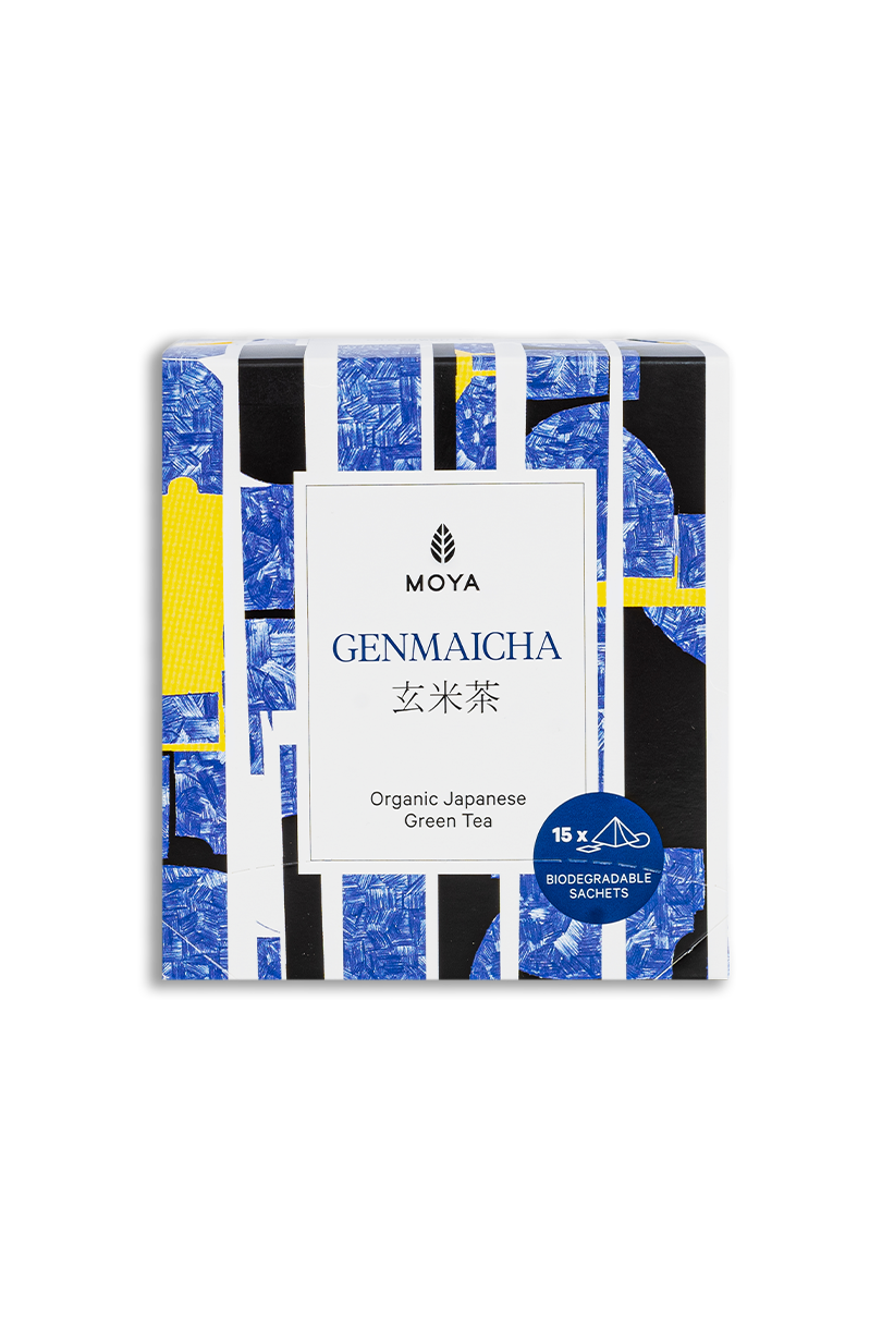Moya Genmaicha organiczna japońska zielona herbata w saszetkach 15 x 1,5g