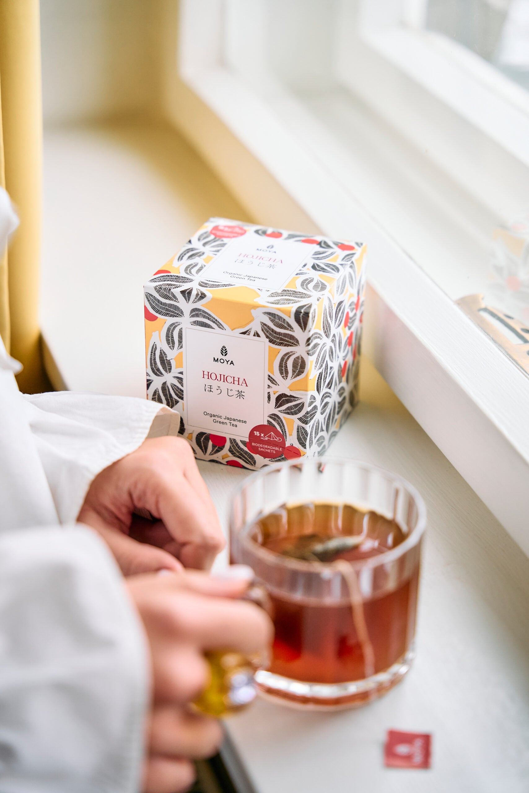 Moya Hojicha organiczna japońska zielona herbata w saszetkach 15 x 1,5g