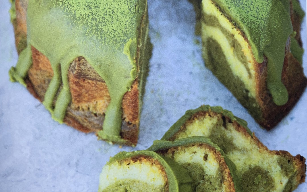 Marbled matcha cake