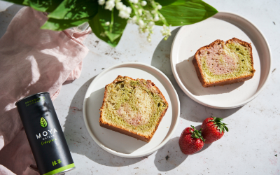 Matcha and Strawberry Marble Cake