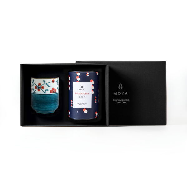 Moya tea & Sanza mug Organic leaf tea set - Wakocha 60g