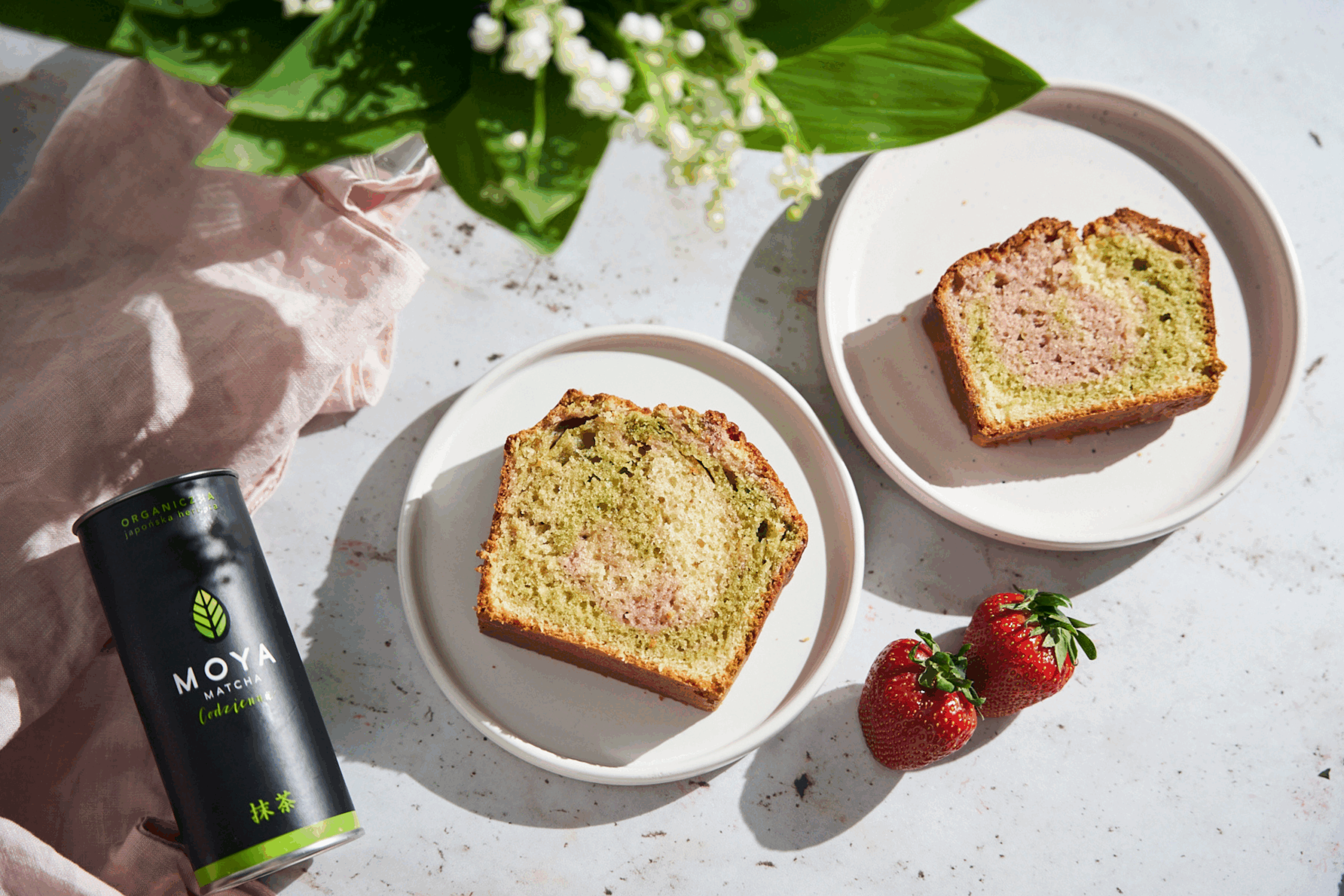 marmurkowe ciasto z matchą