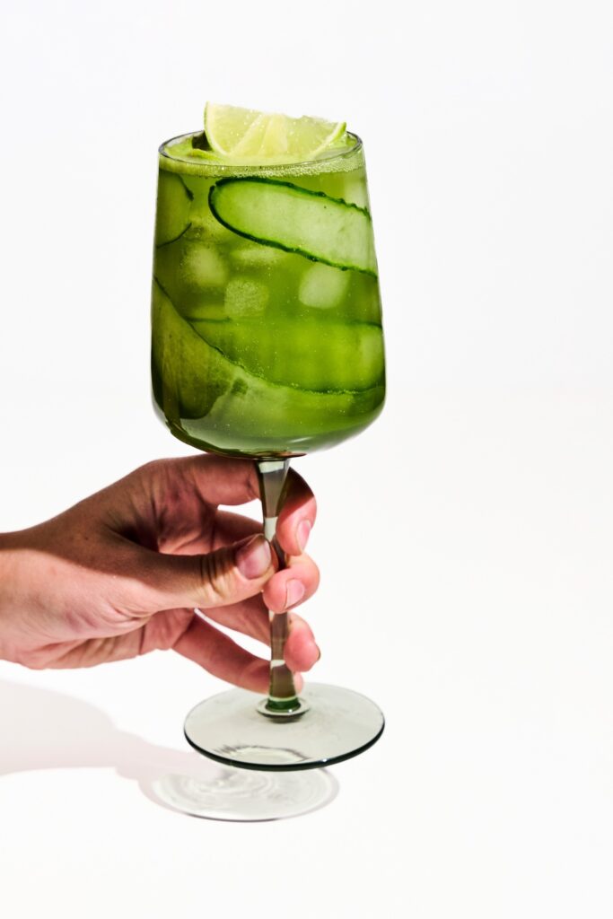 Alcohol-free matcha cocktail