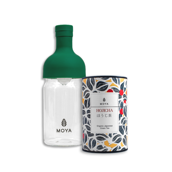 Cold Brew Tea Set - 350ml Bottle & 60g Moya Hojicha