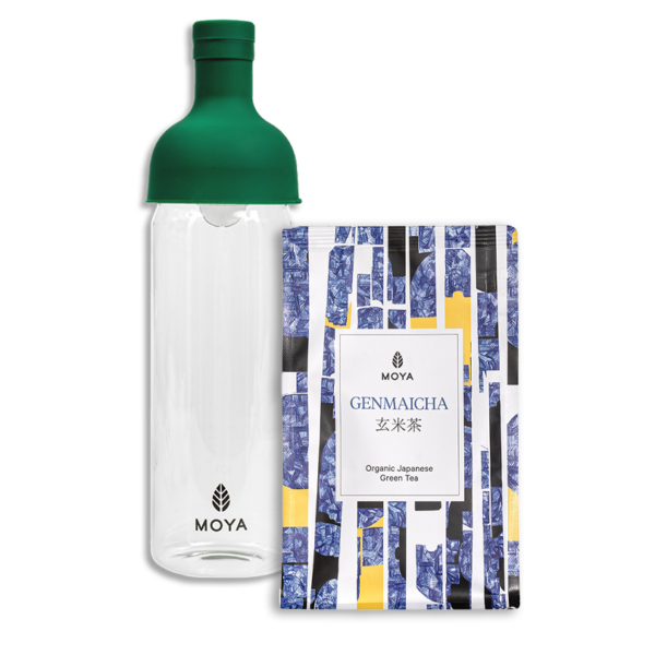 Cold Brew Tea Set - 750ml Bottle & 100g Moya Genmaicha