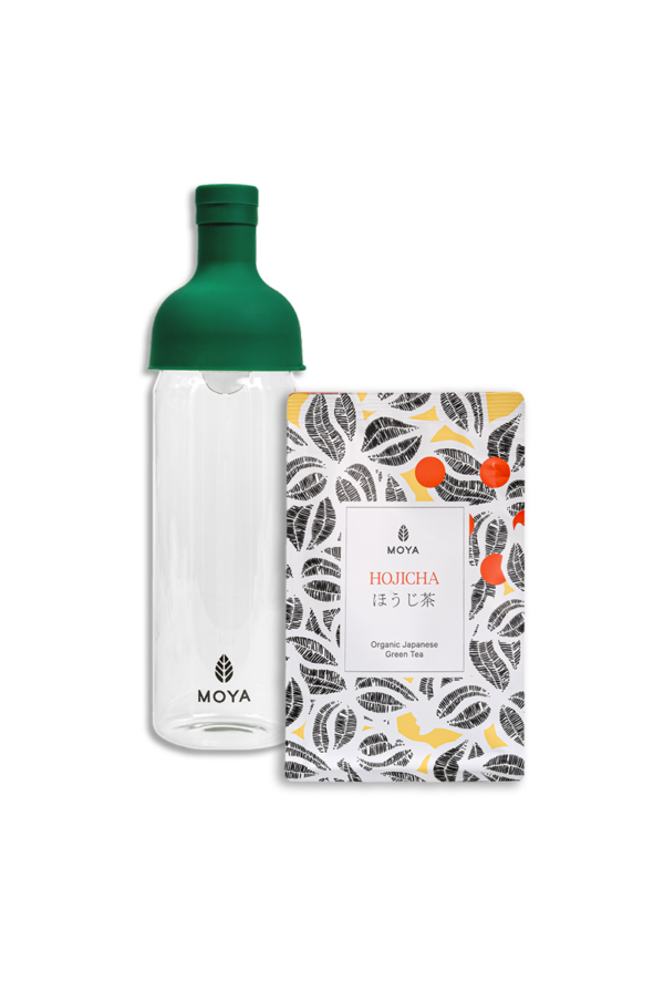 Cold Brew Tea Set - 750ml Bottle & 100g Moya Hojicha
