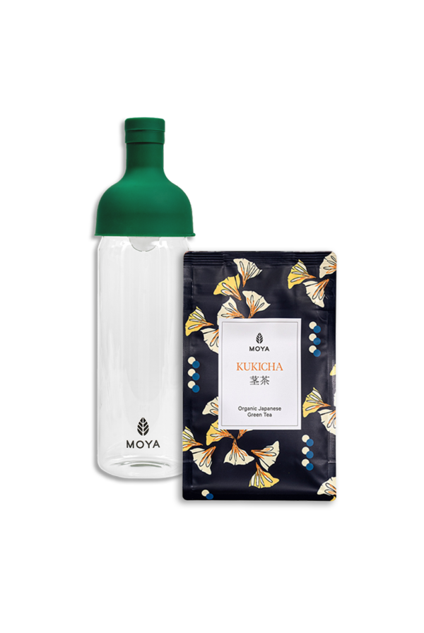 Cold Brew Tea Set - 750ml Bottle & 100g Moya Kukicha